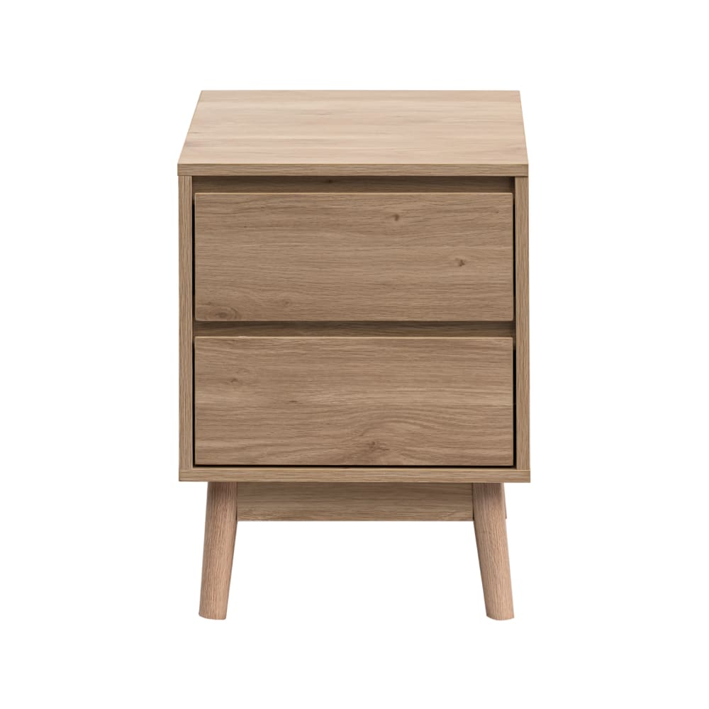 Mobili Rebecca Nachttisch im Naturstil mit 2 Schubladen aus braunem Holz style modern - Spanplatte