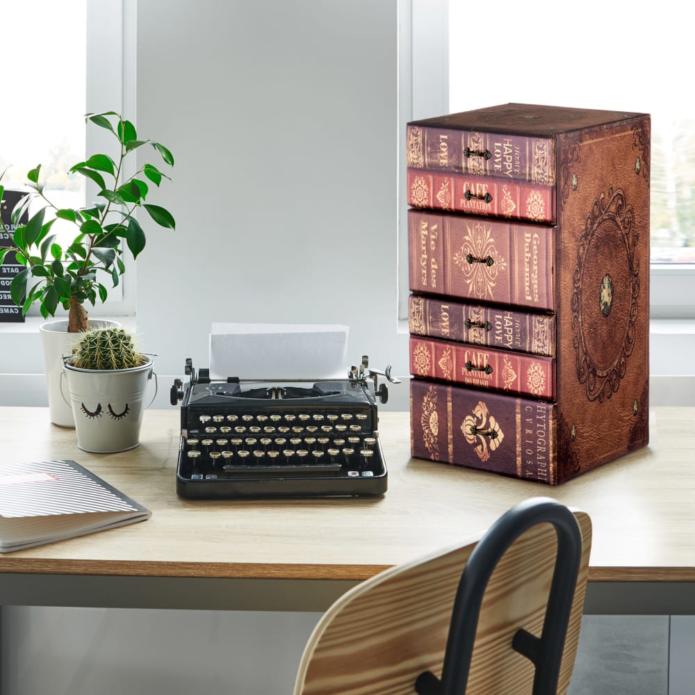 Chiffonnier tiroirs de table vintage brun