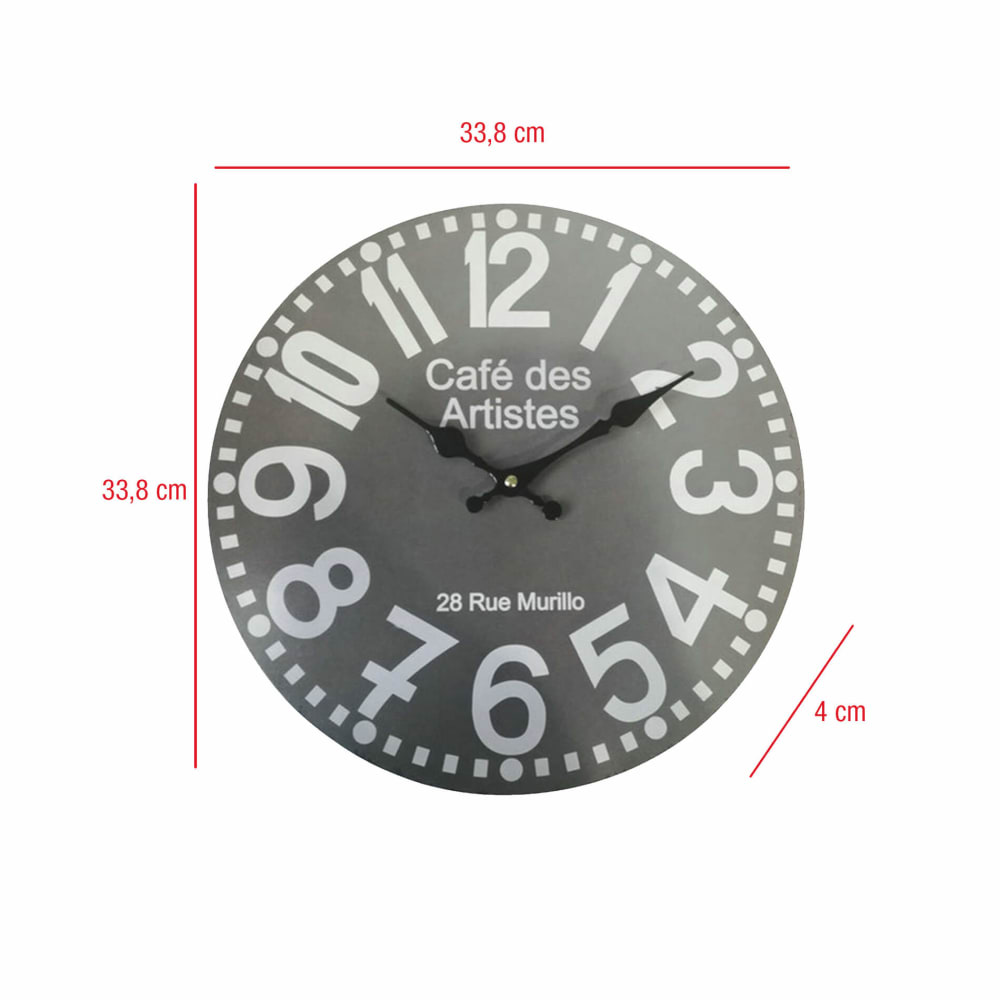 Horloge murale ronde effet bois gris et blanc ø 33,8 cm - Maisons du Monde