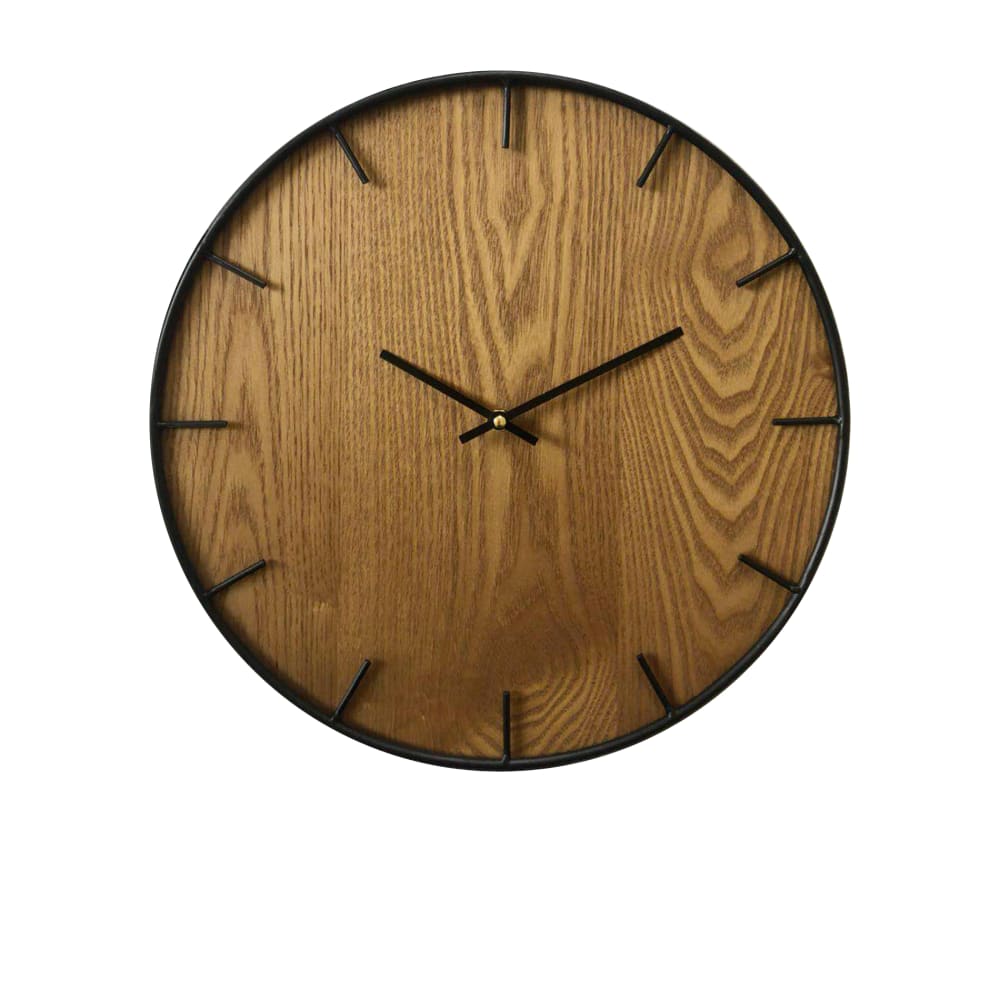 Reloj redondo de madera marrón y negra d. 40 cm