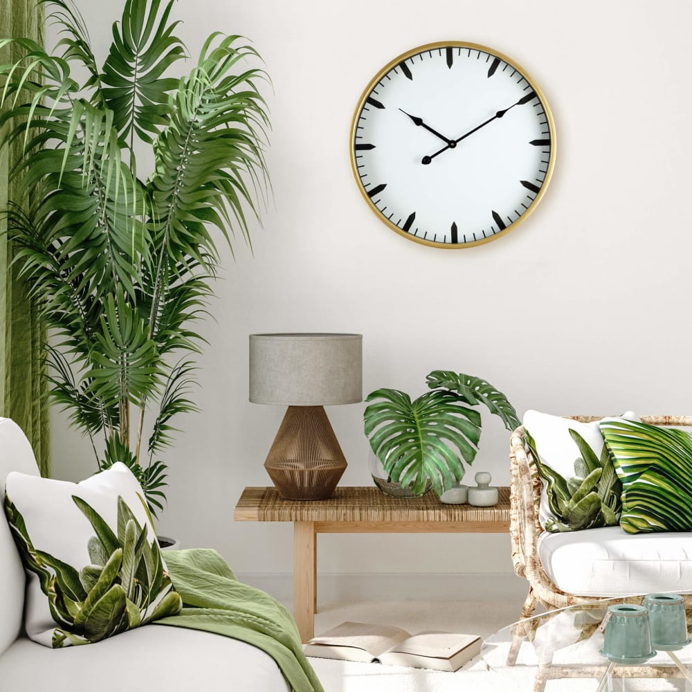 Horloge murale en verre et métal or et blanc ø 40 cm - Maisons du Monde