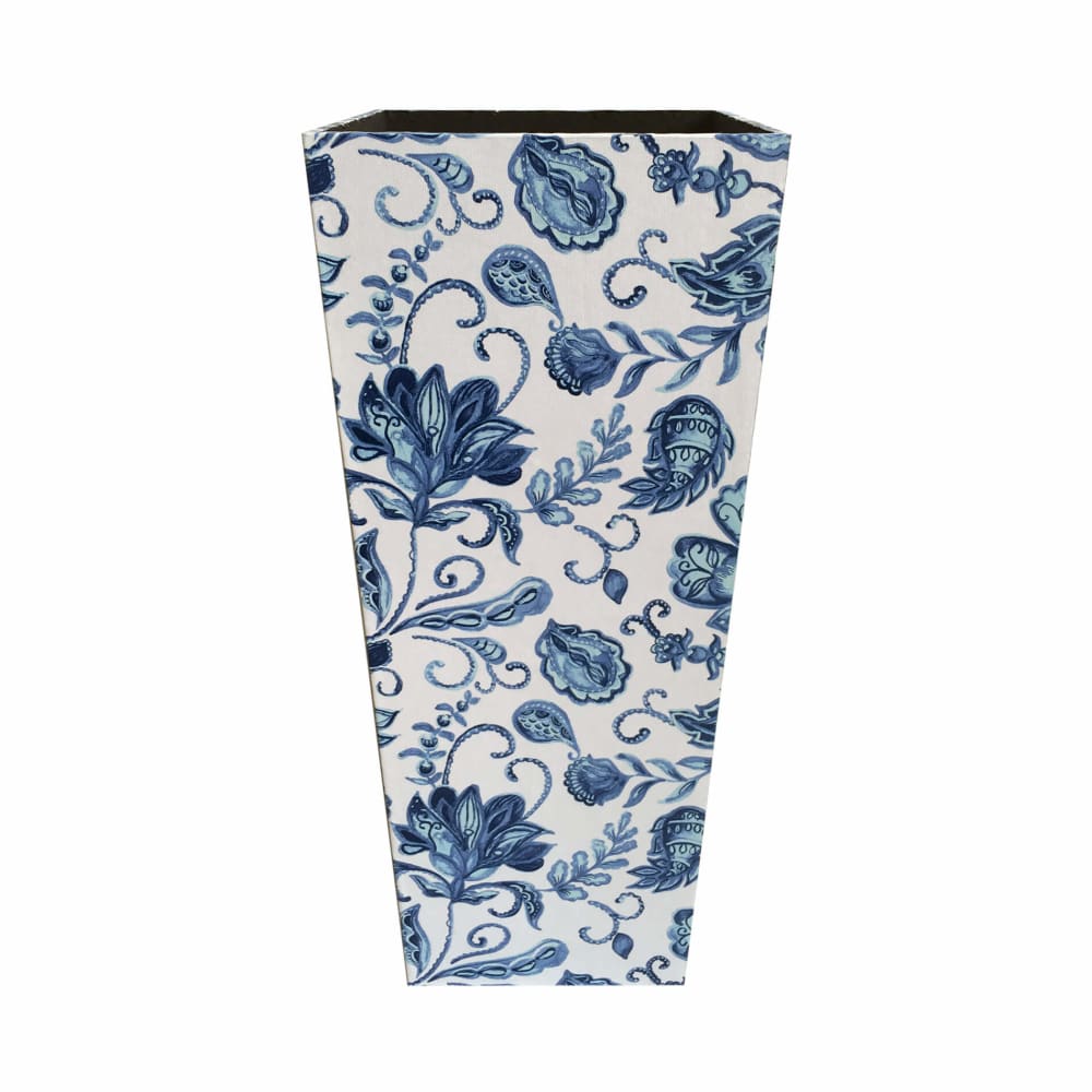 Portaombrelli rettangolare floreale in legno e tela bianco e blu - Modello Vintage - Bianco - Pannello di particelle