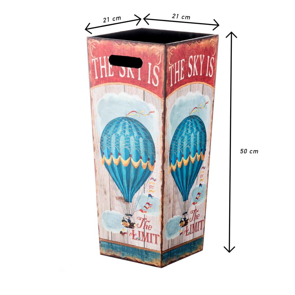 Porte parapluie rectangulaire en toile bois blanc bleu et rouge - Maisons du Monde