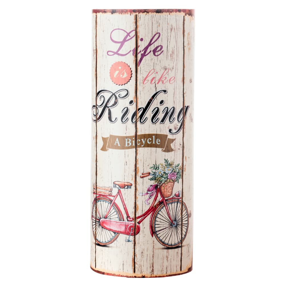 Mobili Rebecca Porte parapluie rond en toile bois de bicyclette beige style vintage - Panneau De Particules