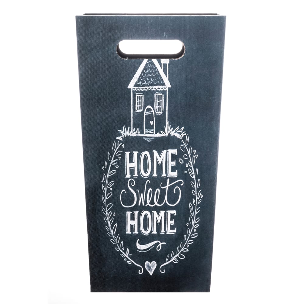 Porte parapluie rectangulaire sweet home canvas bois noir et blanc