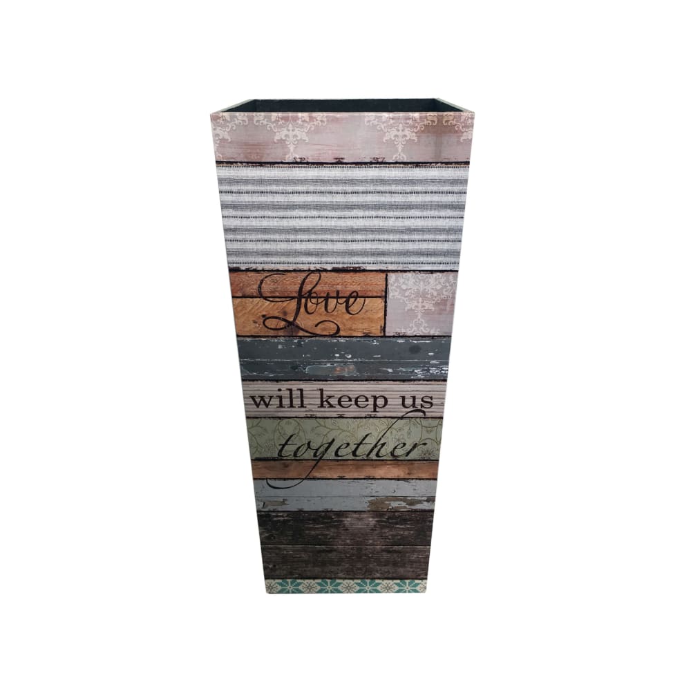 Mobili Rebecca Schirmständer, Streifendruck aus Canvas, grau und braun style vintage Mehrfarbig Spanplatte