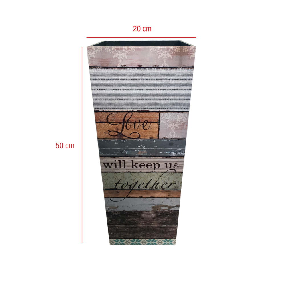 Porte parapluie rectangulaire en toile bois grise et marron — vue 4