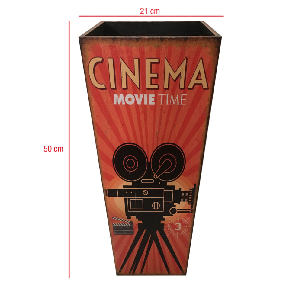 Schirmständer, Kinodruck aus Leinwand, orange und schwarz -