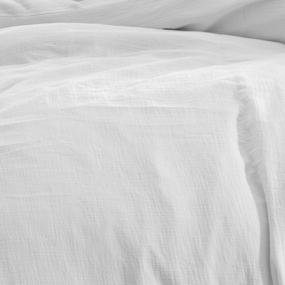Drap-housse en gaze de coton bonnet 30 cm blanc 180x200 cm — vue 4