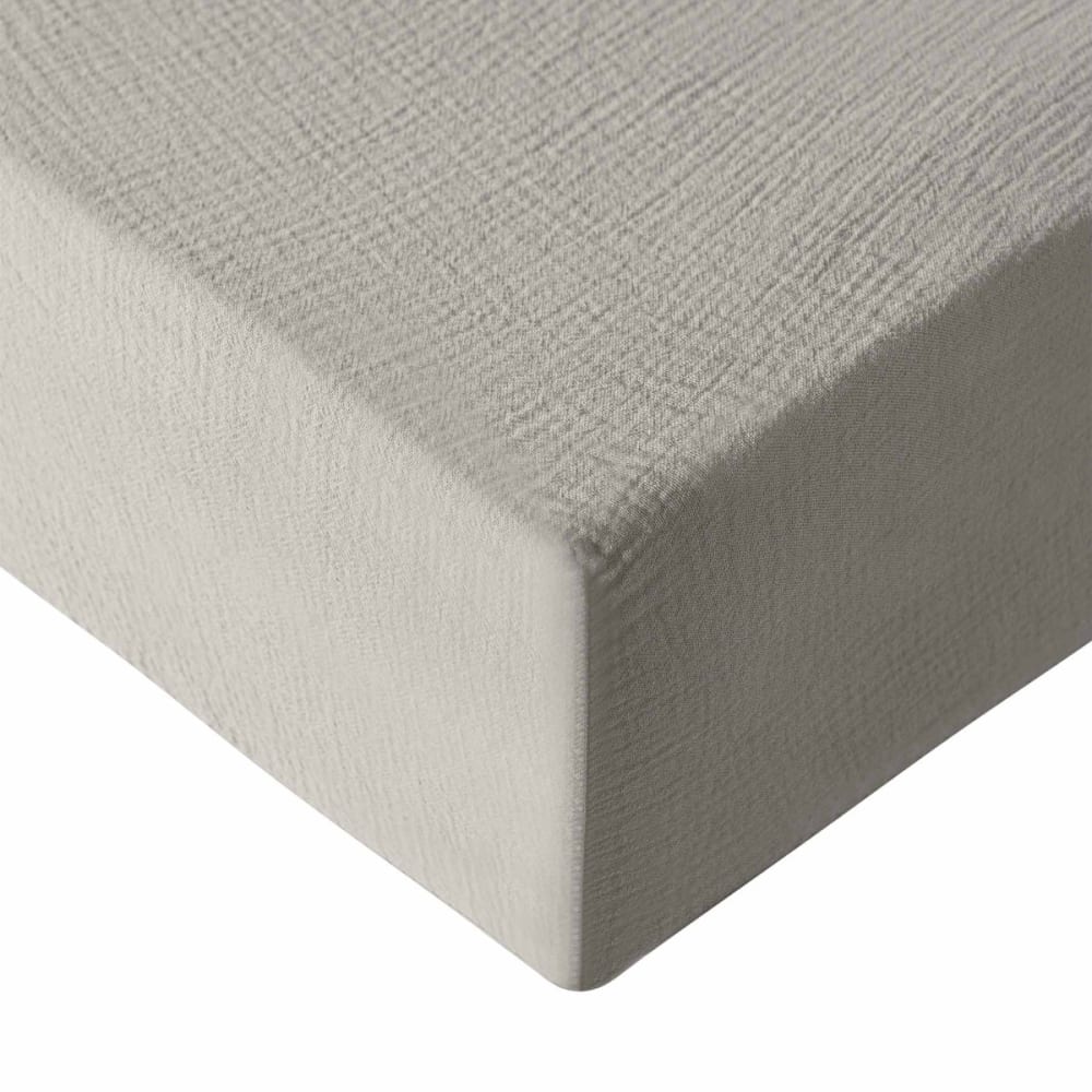 Drap-housse en gaze de coton bonnet 30 cm gris perle 90x200 cm — vue 3