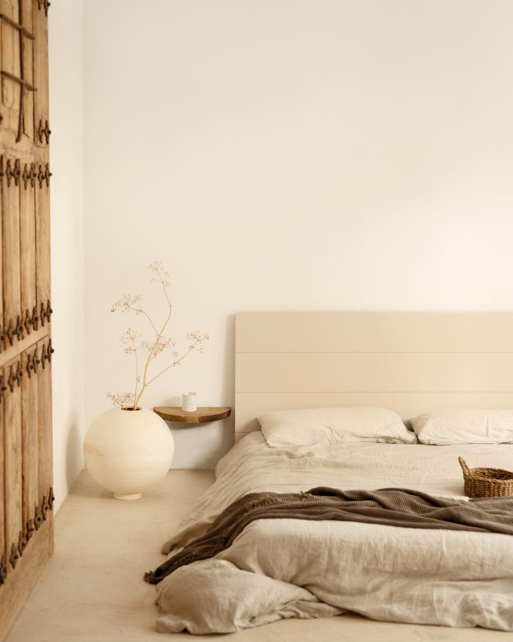 Mesita de noche de madera maciza flotante envejecido de 3,2x40cm - Maisons du Monde
