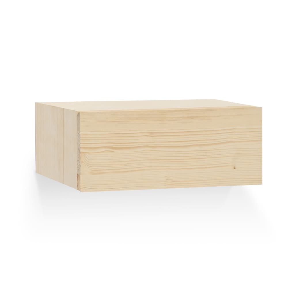 Table de chevet flottante en bois de sapin naturel 40x15cm
