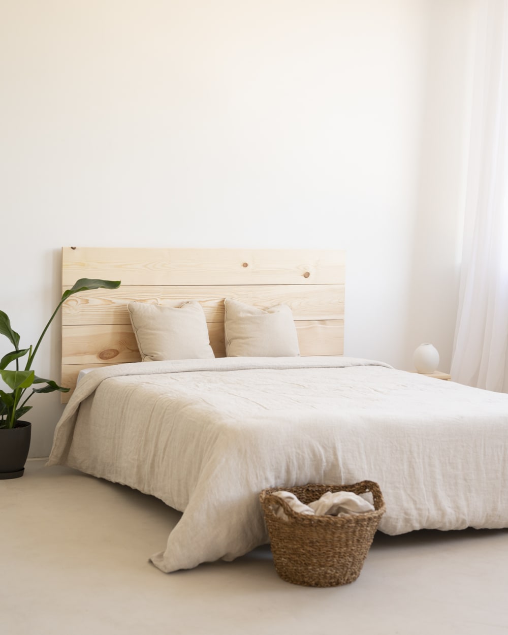 Cabecero de madera maciza en tono natural de 180x80cm - Maisons du Monde