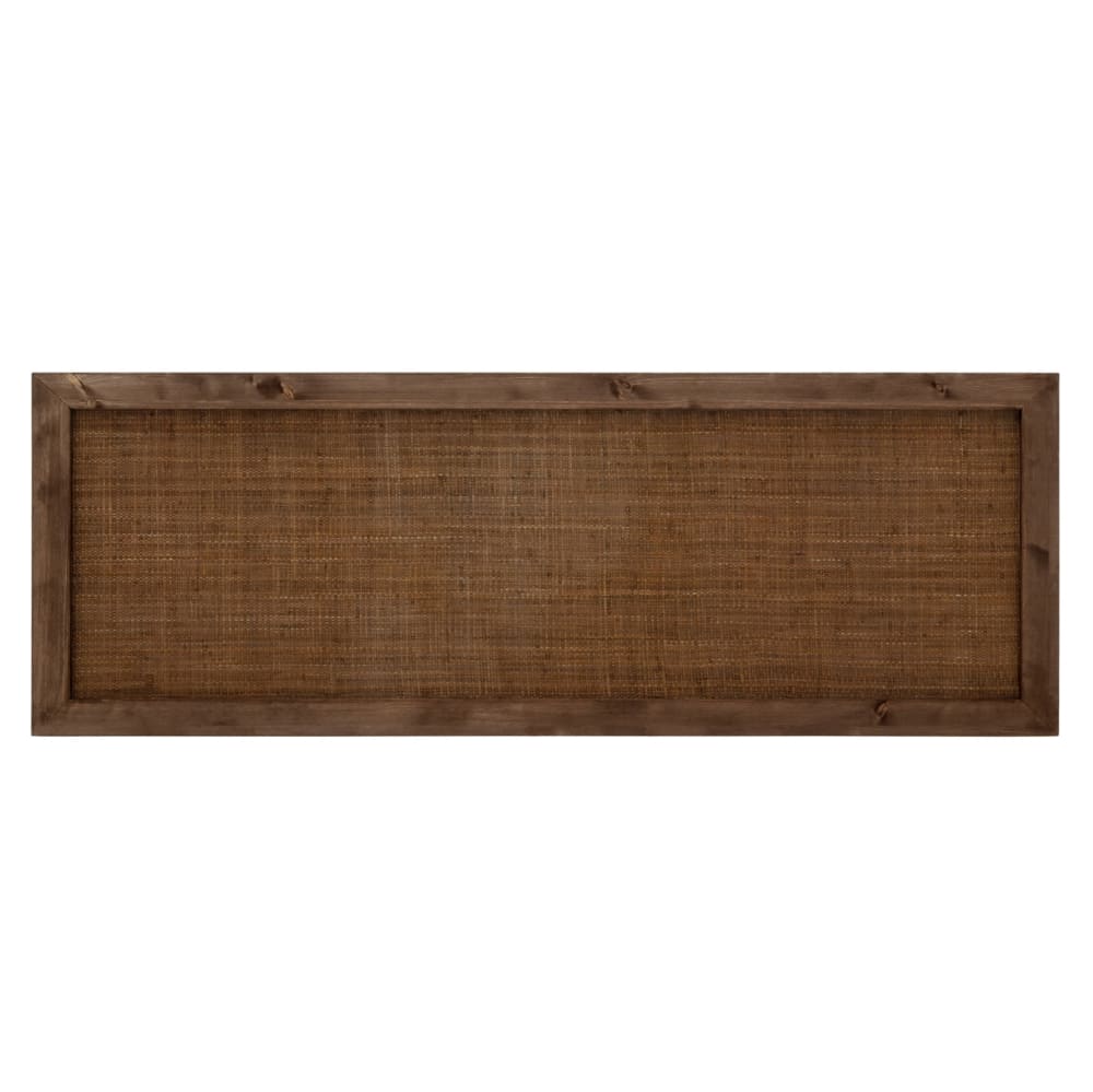Decowood Massivholzkopfteil mit Rattan in Braun, 160x74cm. style landhaus Braun