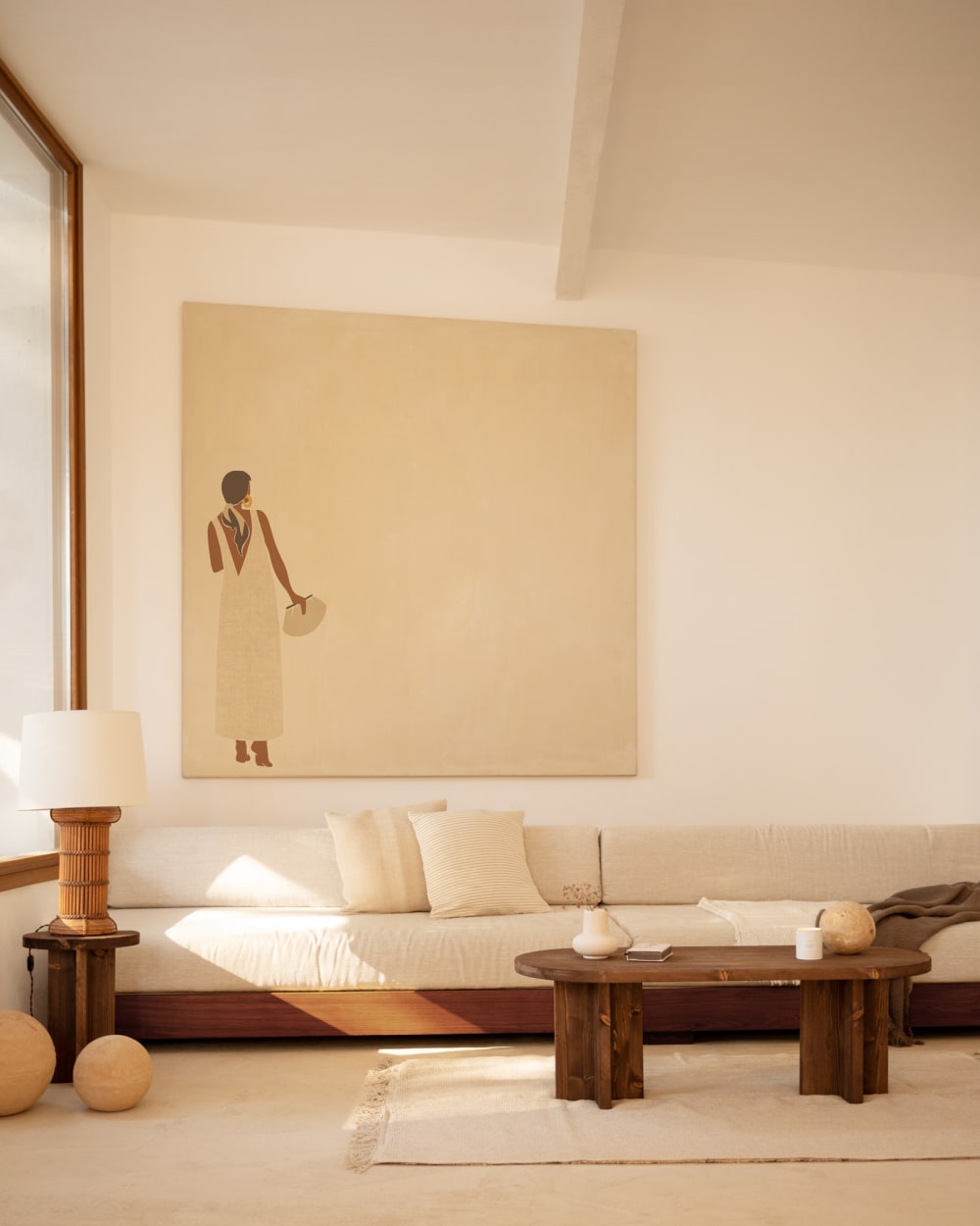 Table basse en bois de sapin marron 120x40cm - Maisons du Monde