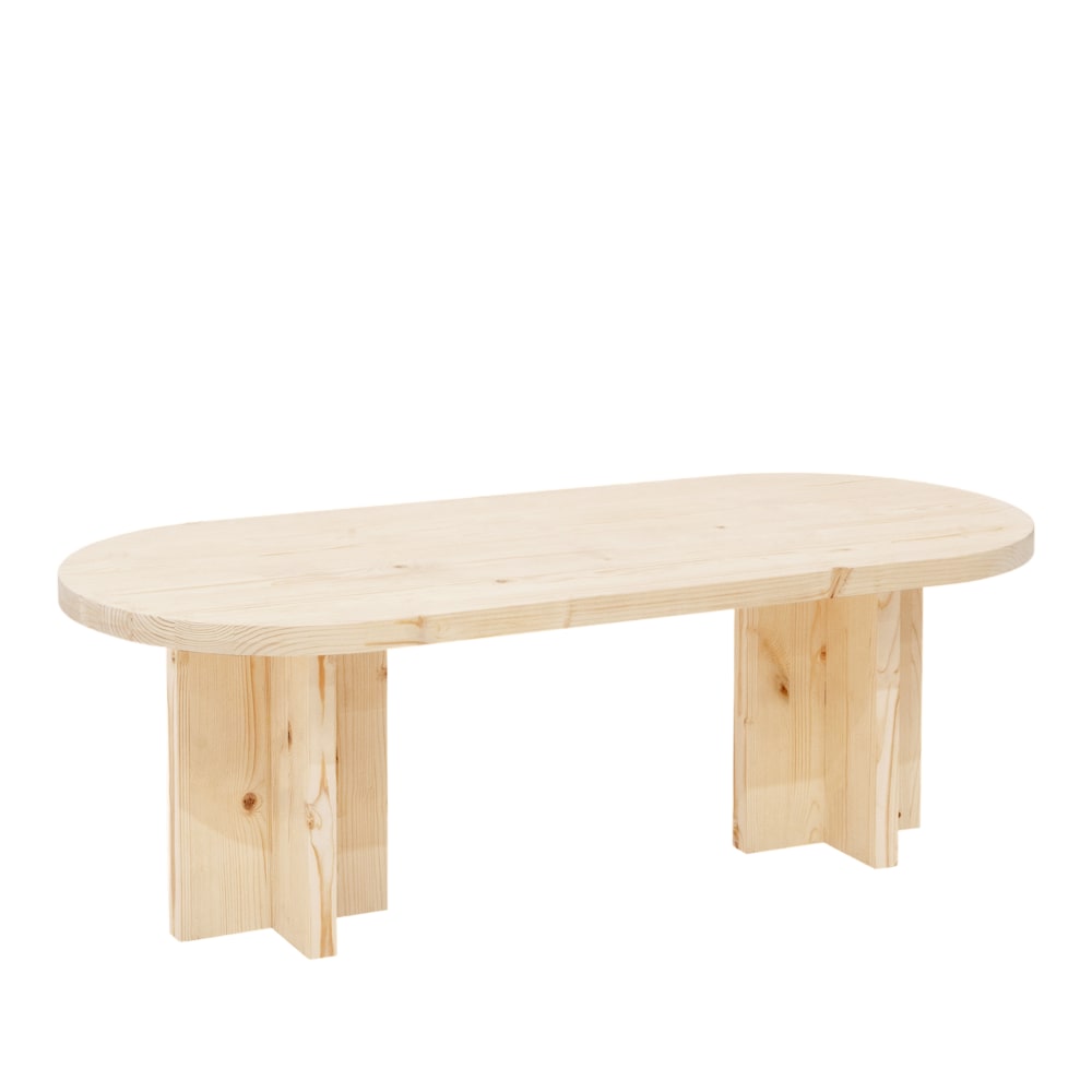 Table basse en bois de sapin naturelle 120x40cm