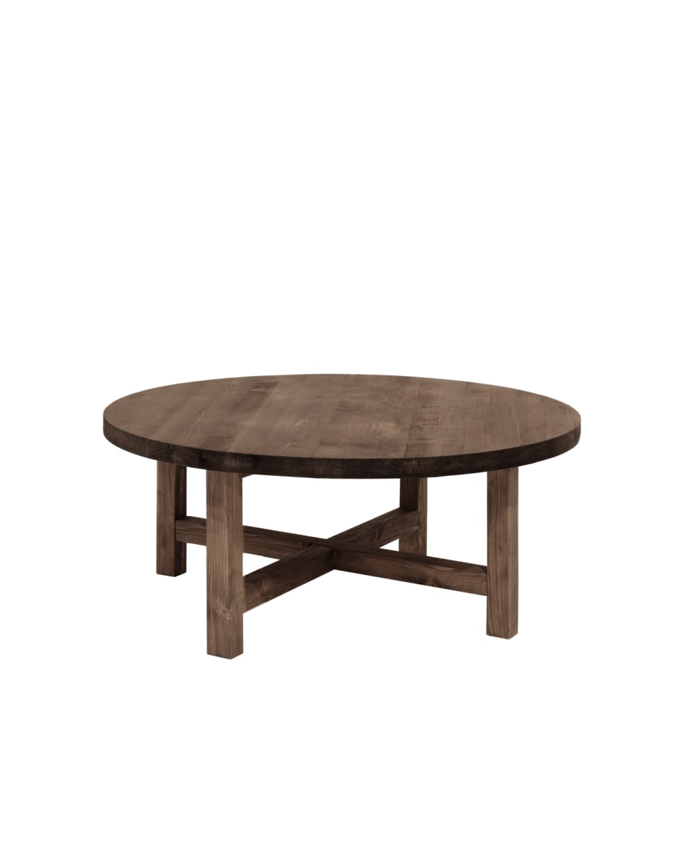 Table basse en bois de sapin marron Ø80x35cm