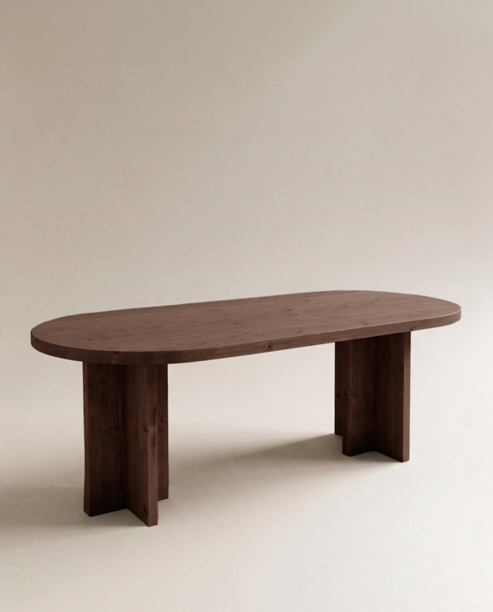 Decowood Esstisch Oval aus Massivholz, 180cm style landhaus Braun