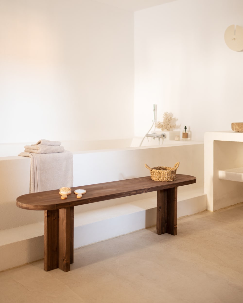 Banc en bois de sapin marron 120x45cm - Maisons du Monde