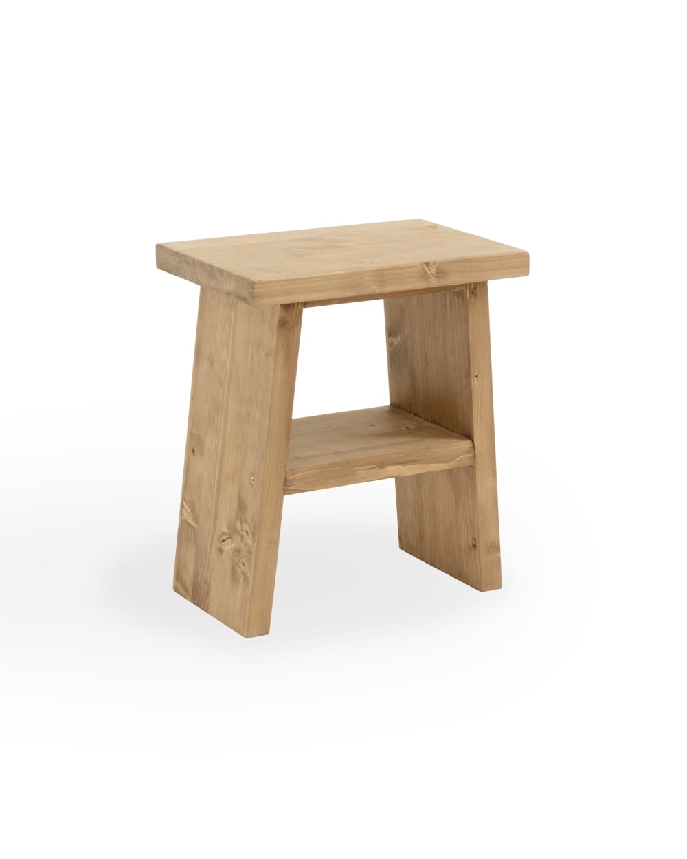 Mesita de noche o auxiliar madera maciza en tono envejecido de 45x39cm - Maisons du Monde