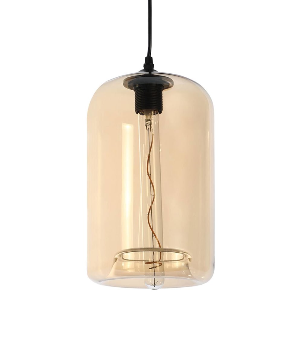 suspension en verre ambré, d.18 cm