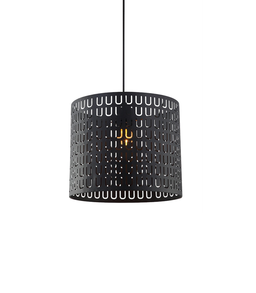 suspension en métal noir, d.30 cm