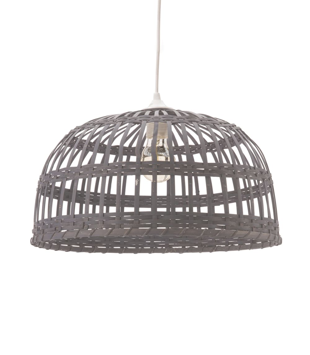 Suspension en bambou gris, d.38 cm