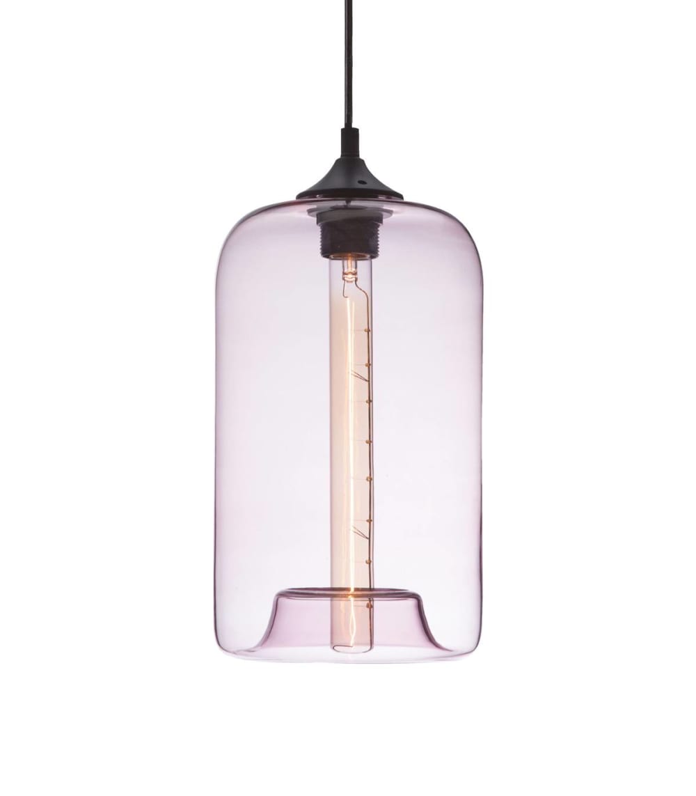 suspension en verre rose, d.18 cm