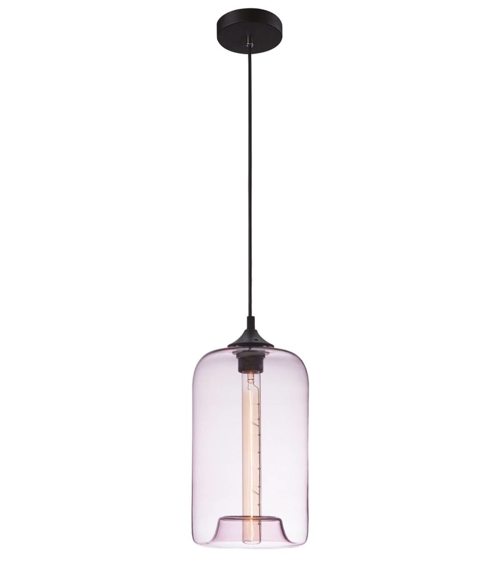 suspension en verre rose, d.18 cm - Maisons du Monde