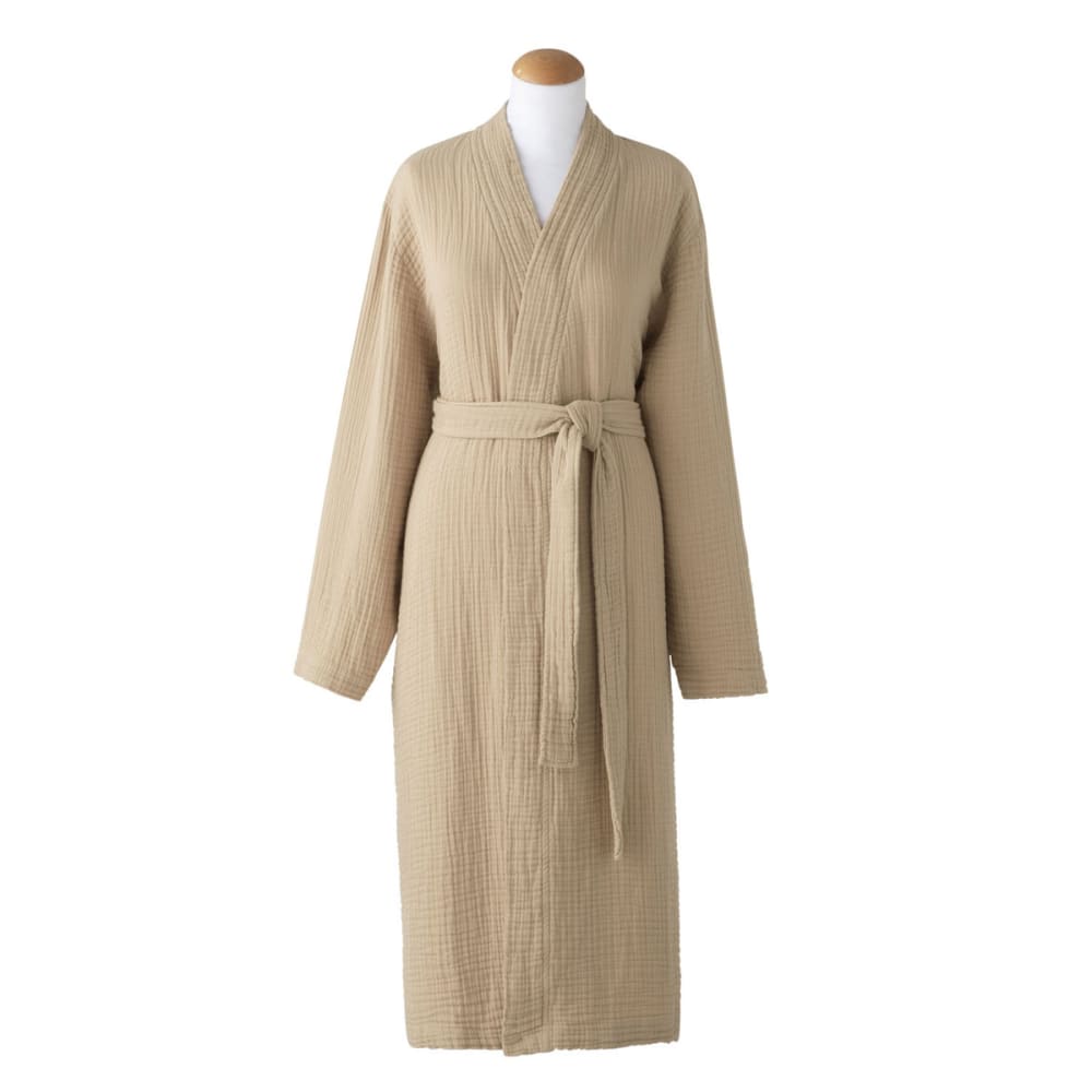 Peignoir en gaze de coton beige Peignoir en gaze de coton beige