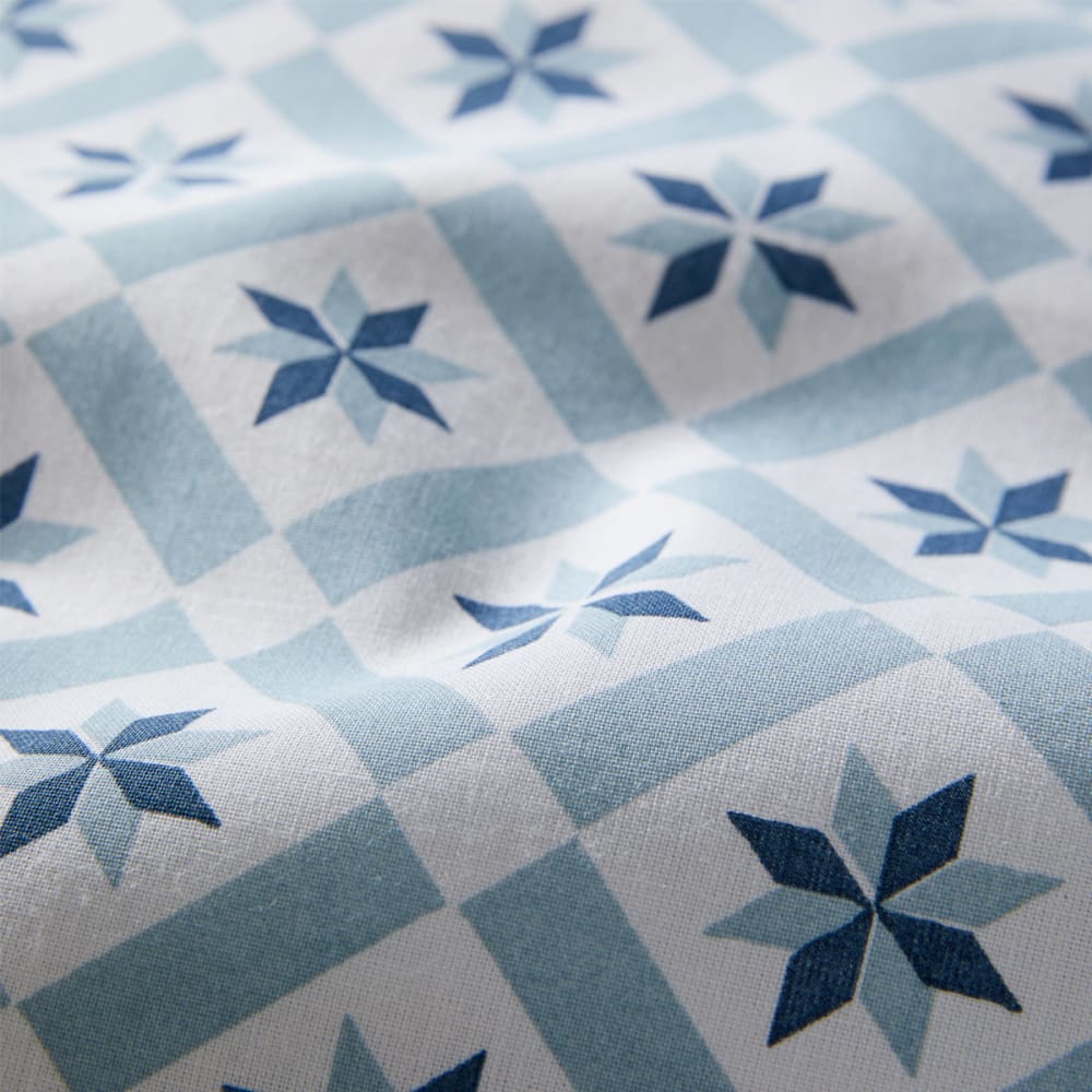Housse de couette en bambou bleu et blanc 260x240 — vue 3