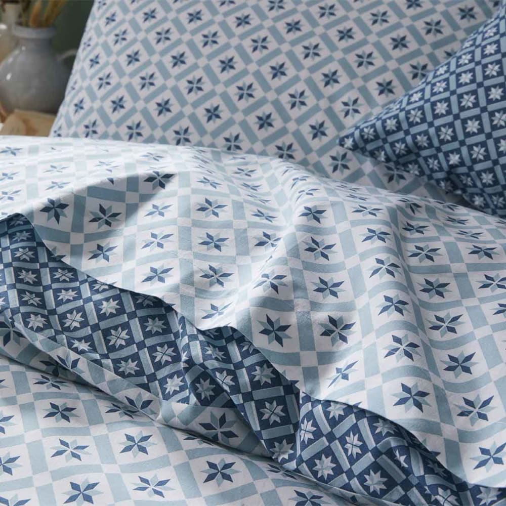 Housse de couette en bambou bleu et blanc 260x240 — vue 4