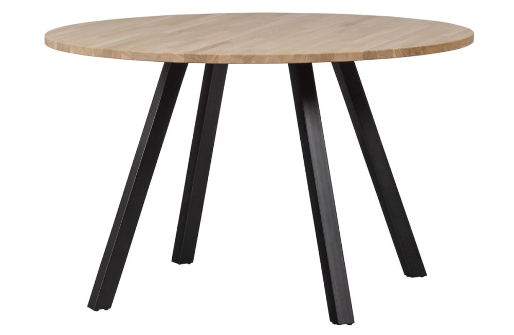 WOOOD Runder Esstisch aus Eichenholz und Stahl 120 cm style modern Braun