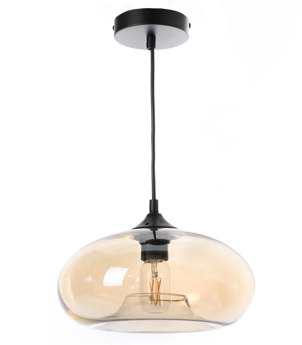 Suspension en verre marron, d.28 cm — vue 3
