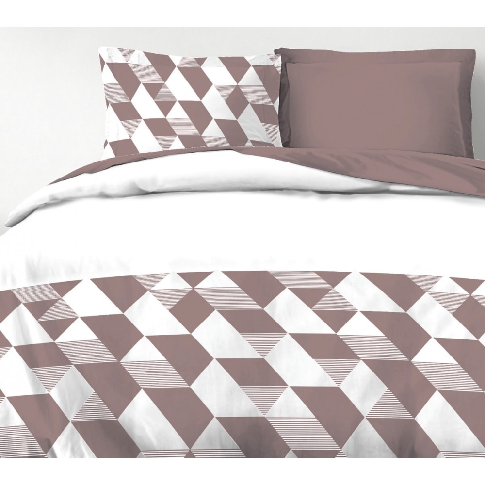 HEXAGONE Parure de couette 100% coton - Prune - 240x260 cm - Maisons du Monde