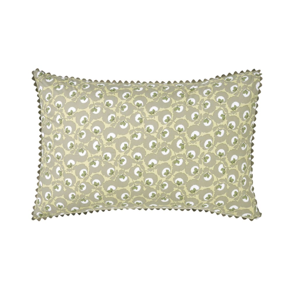 Taie d'oreiller imprimée en percale de coton vert 50x75