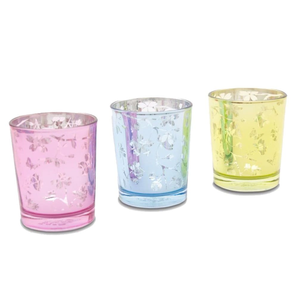 CBKREATION Coffret Cadeau Heart and Home - 3 Verres à votives déco En verre Dimensions : Hauteur 6.5 cm - Diamètre 5.5 cm Format bougie votive