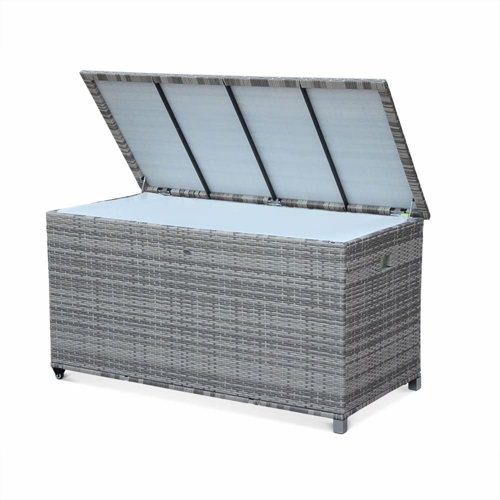 Caja de jardín de resina tejida de 790l, varios tonos de grises - Maisons du Monde