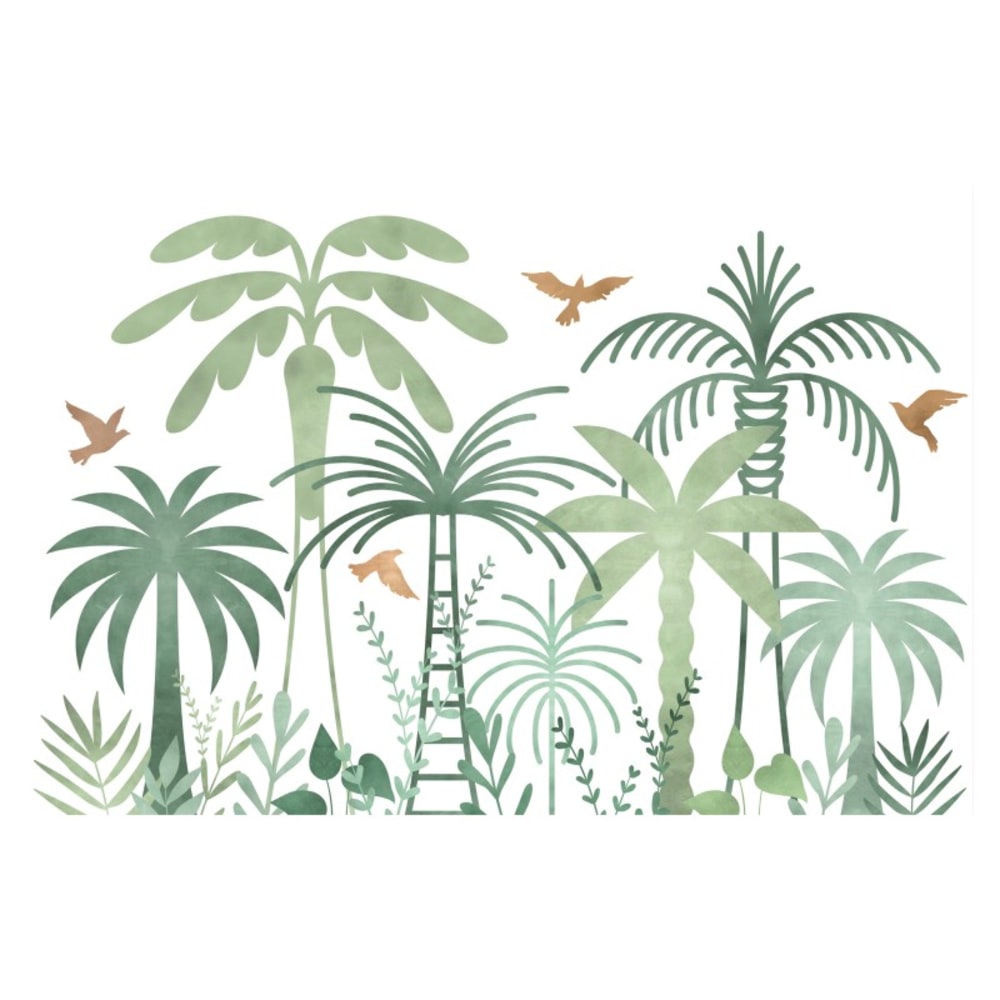 Lot de 4 - Set de table en vinyle vert motif jungle 30x45 cm