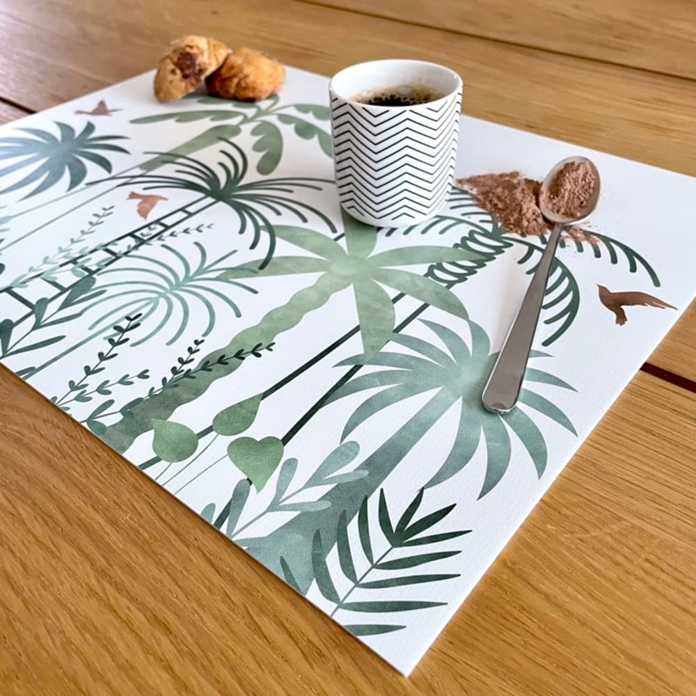 Lot de 4 - set de table en vinyle vert motif jungle 30x45 cm - Maisons du Monde