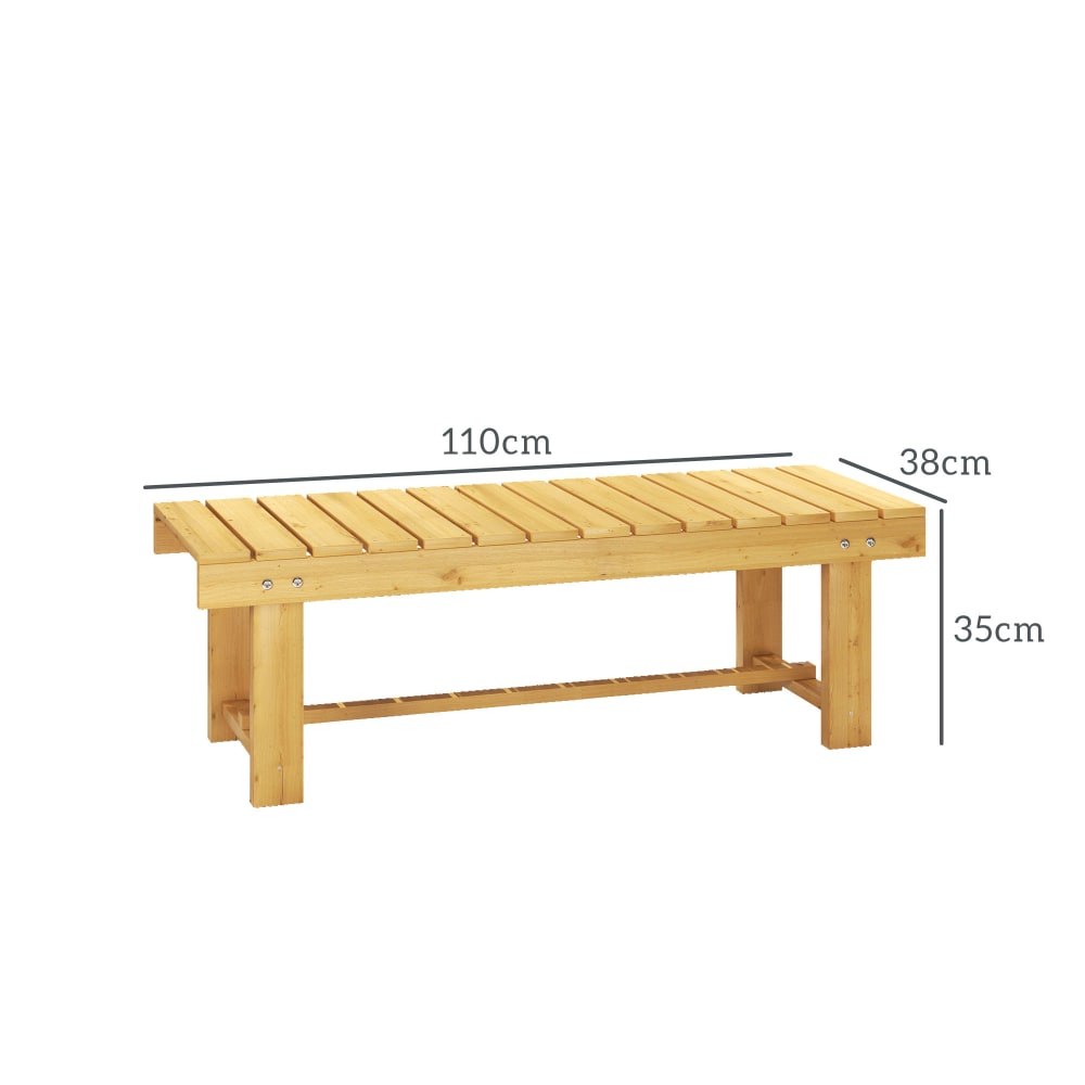 Panchina da giardino a 2 posti impermeabile in legno di abete -