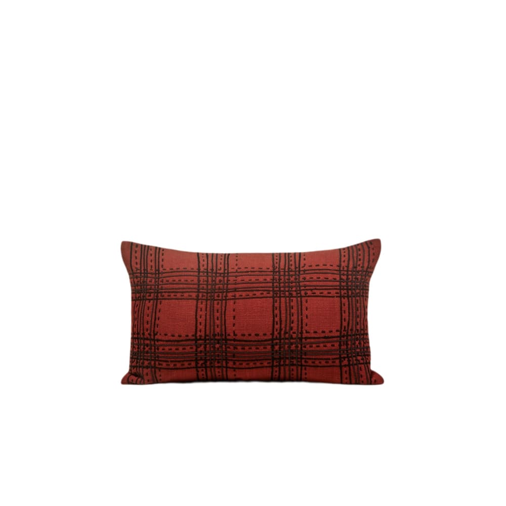 Housse de coussin en coton rouge 28x47 cm