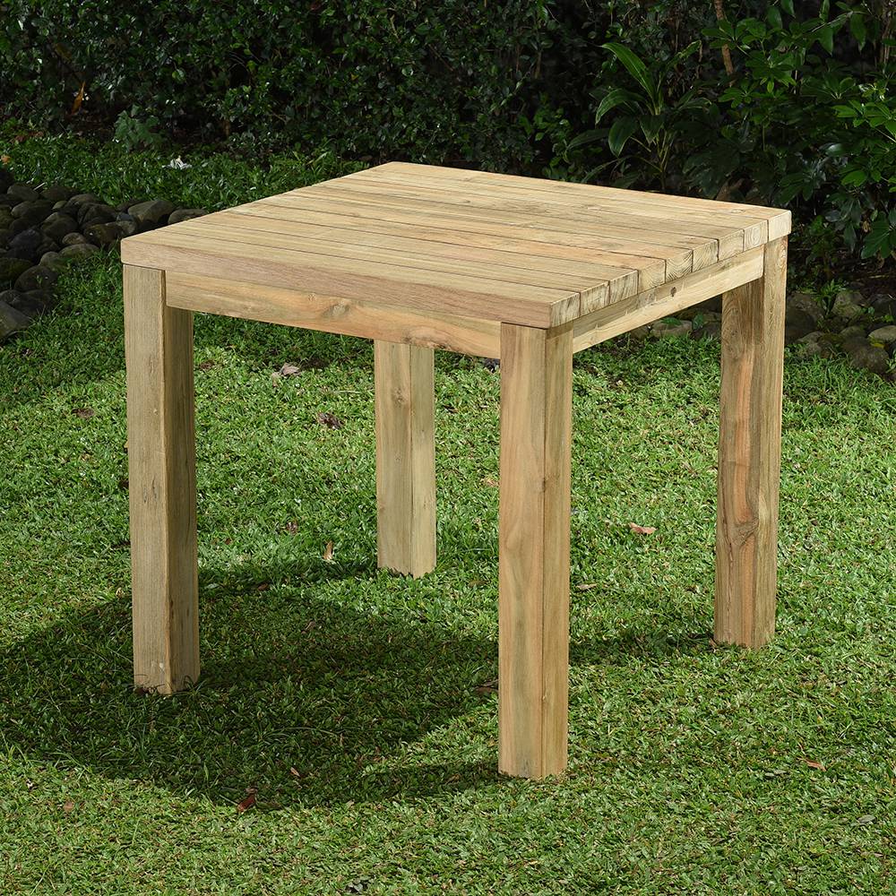 Gecko Jardin Table en teck recyclé 80 x 80 cm Marron Panneau De Particules