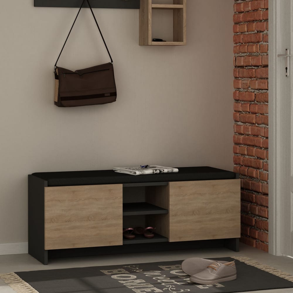 Meuble à chaussure gris foncé