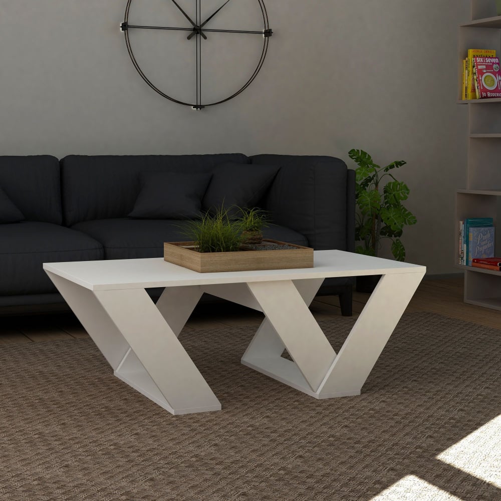 Table basse 110x60cm bois blanc - Maisons du Monde