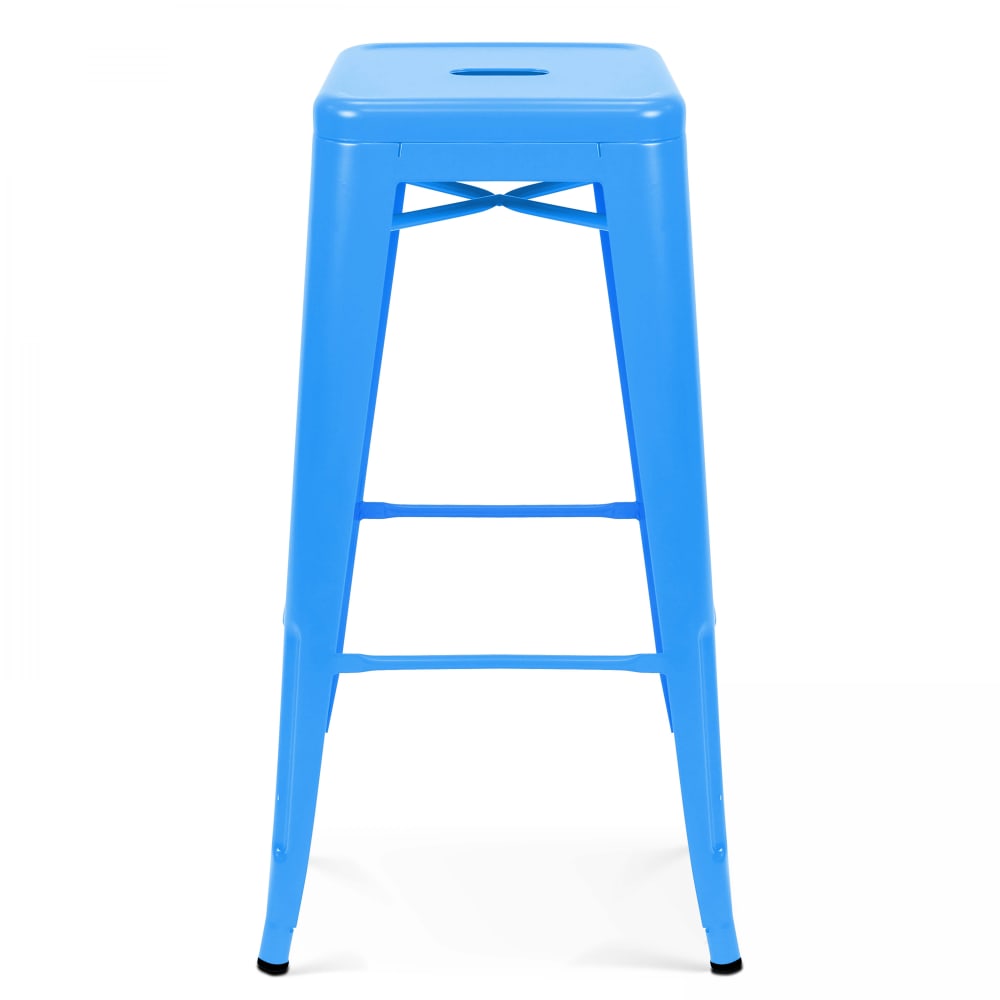 Tabouret de bar en métal bleu mat - Maisons du Monde