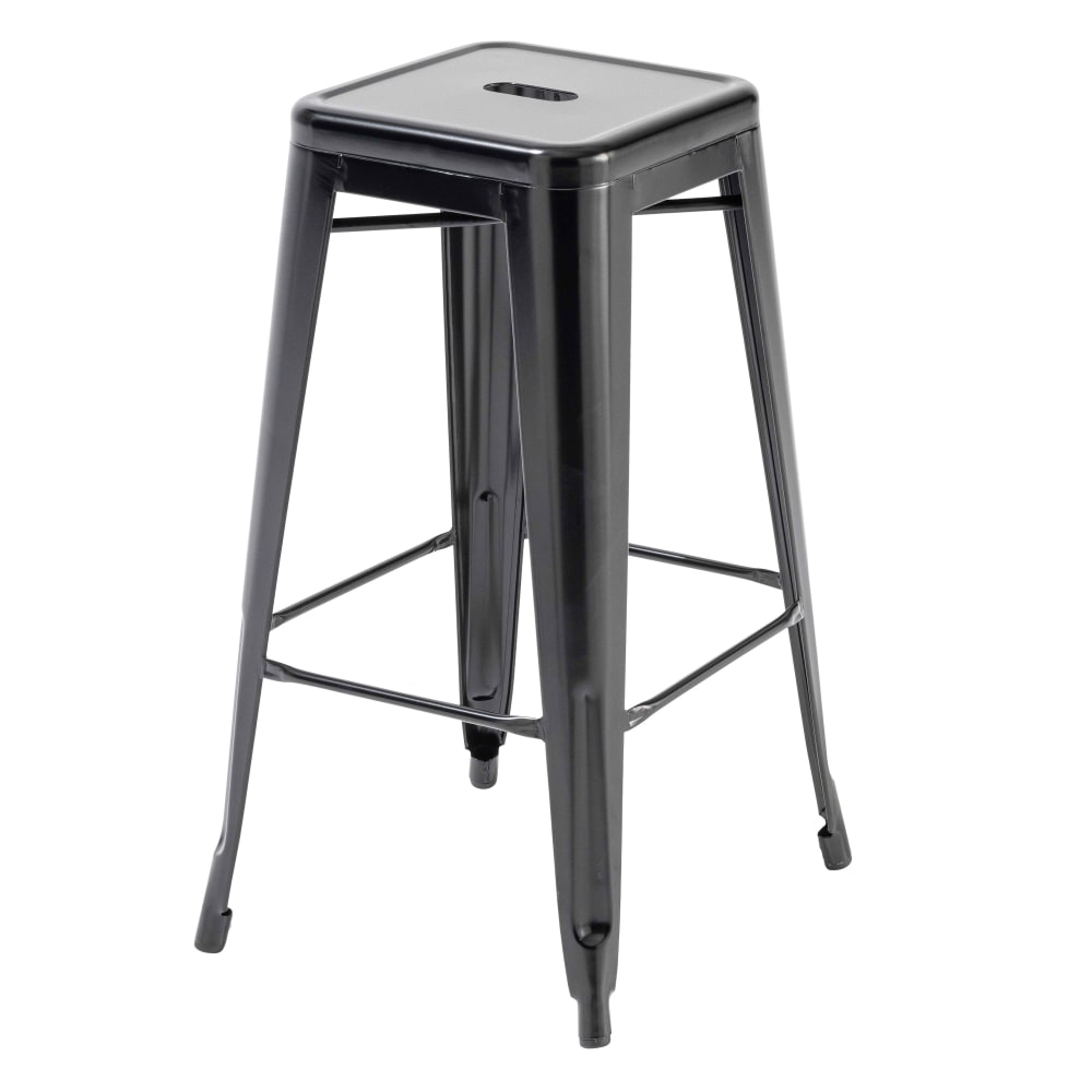 Tabouret de bar en métal noir mat