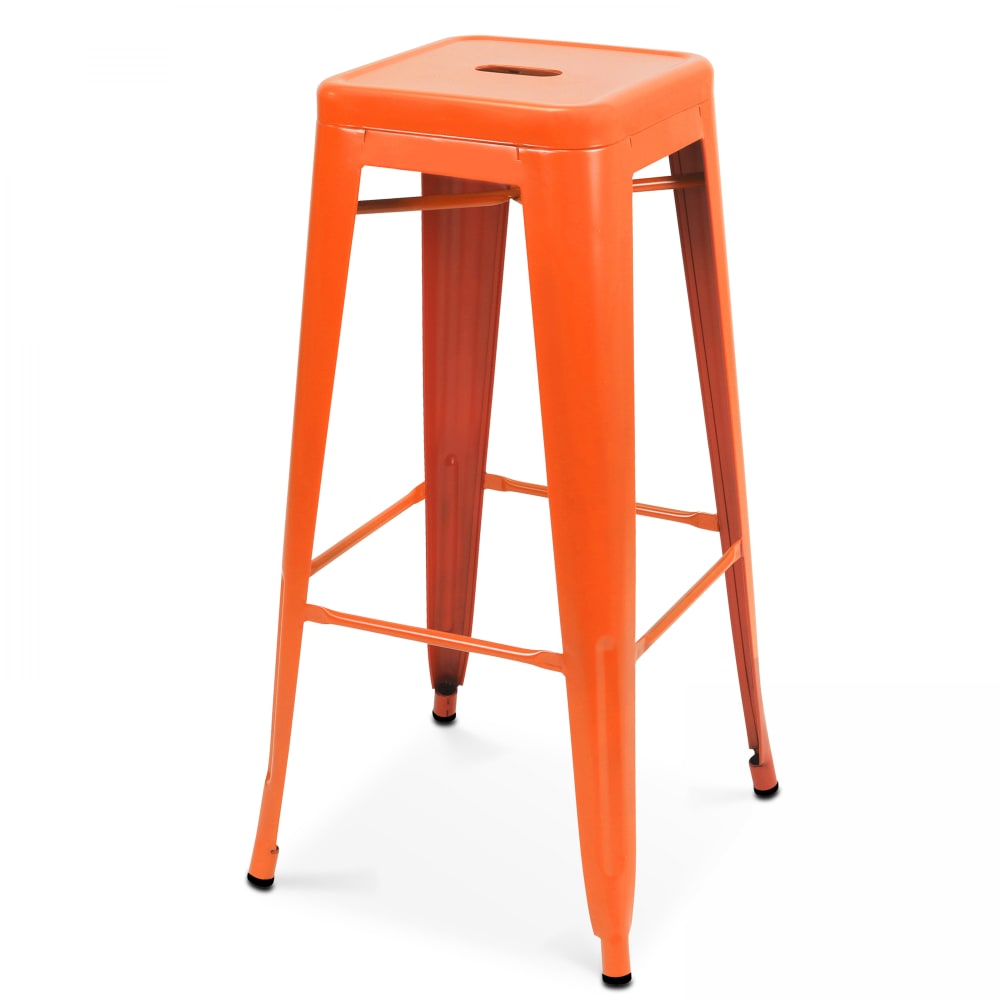 Tabouret de bar en métal orange mat