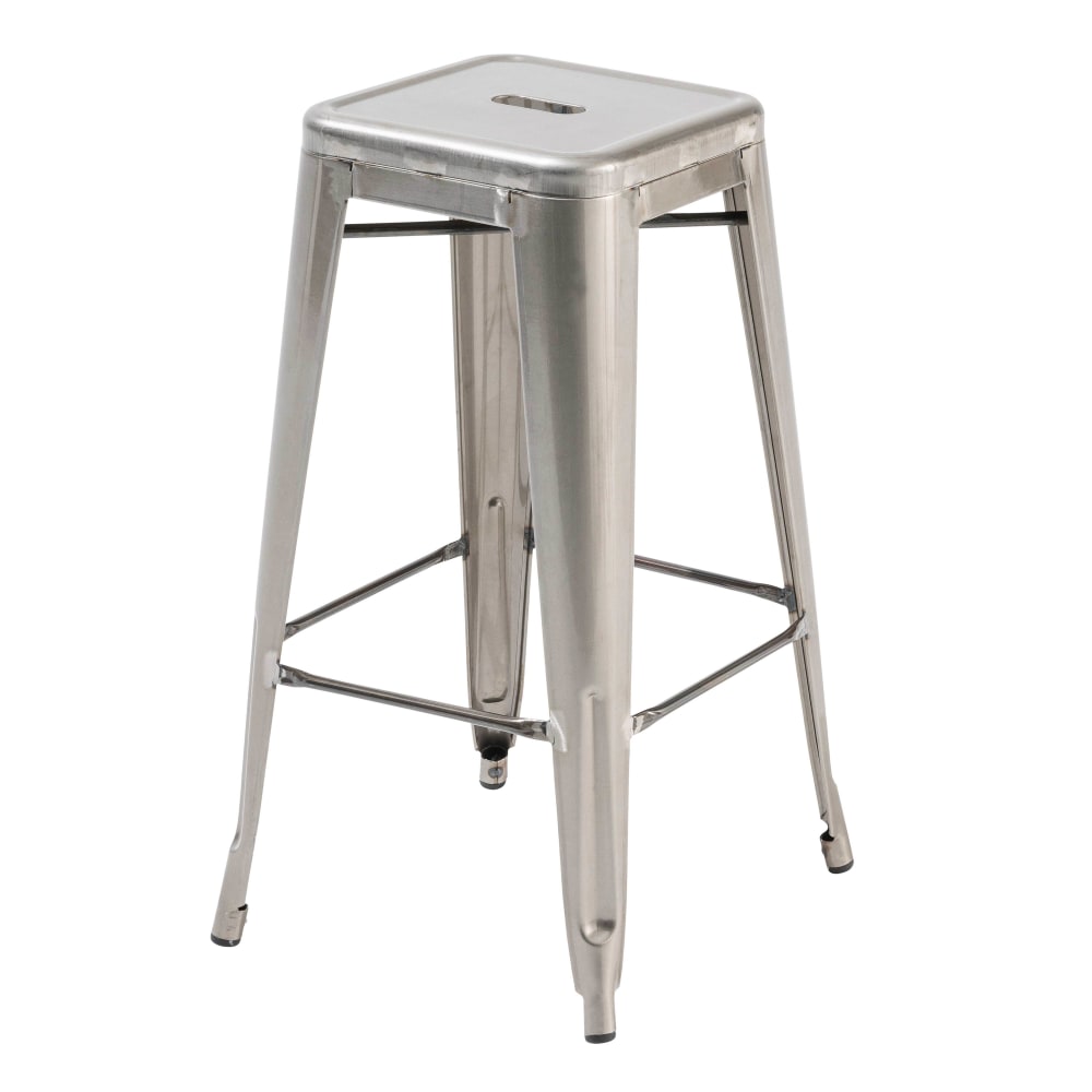 Tabouret de bar en métal gris mat