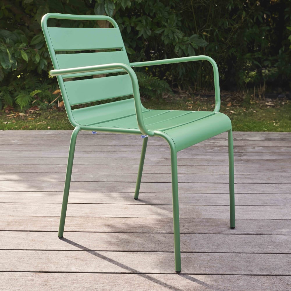 Fauteuil de jardin en métal vert cactus